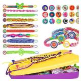 Friendship Bracelet Making Kit Toys, Ages 7 8 9 10 11 12 Year Old Girls Gifts Ideas, Birthday Present for Teen Girl, Arts and Crafts String Maker Tool, Bracelet DIY, Kids Travel Activity Set