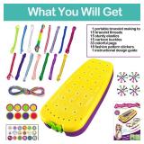 Friendship Bracelet Making Kit Toys, Ages 7 8 9 10 11 12 Year Old Girls Gifts Ideas, Birthday Present for Teen Girl, Arts and Crafts String Maker Tool, Bracelet DIY, Kids Travel Activity Set