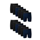Hanes Menfts Boxer Brief Underwear Pack, Cotton Boxer Briefs, Moisture-Wicking, Assorted Solids, 12-Pack size small