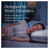 DreamyBlue Gusseted Sapphire Pillow  Adjustable Loft, Luxury Cover, Shredded Memory Foam Fill w/Cooling Beads  Ideal for Wide Shoulders  Neutral Alignment for All  CertiPUR-US Certified (Queen