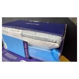 DreamyBlue Gusseted Sapphire Pillow  Adjustable Loft, Luxury Cover, Shredded Memory Foam Fill w/Cooling Beads  Ideal for Wide Shoulders  Neutral Alignment for All  CertiPUR-US Certified (Queen