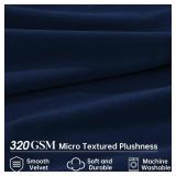 COMON HOME 100 Wide Blackout Velvet Blue Curtains for Bedroom,Extra Long Thermal Insulated 120 Inches Long,Back Tabs Velvet Rod Pocket Navy Blue Black Out Curtain Drapes for High Ceilings Living Room
