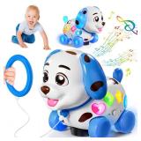 HumorPlay Musical Puppy Baby Toy 6-12-18 Month, Crawling and Walking Toys for 1 Year Old Boy Girl Gifts, Birthday Gift for 1 Year Old Boy Toy, Bilingual Infant Present for 6 7 8 9 10 Month
