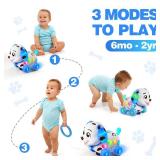 HumorPlay Musical Puppy Baby Toy 6-12-18 Month, Crawling and Walking Toys for 1 Year Old Boy Girl Gifts, Birthday Gift for 1 Year Old Boy Toy, Bilingual Infant Present for 6 7 8 9 10 Month