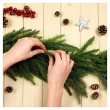 2-Pack 6 Ft Artificial Norfolk Pine Garland - Realistic Winter Greenery for Christmas, Mantel, Table and Outdoor Decor  Flexible and Long-Lasting