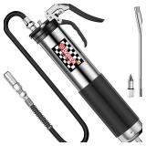 Bravex Heavy Duty Professional Pistol Grip Grease Gun 6000 PSI - 18 inch Flex Hose 