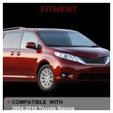 Passenger Side Mirror Compatible with 2004-2010 Toyota Sienna 3Pins with Power Glass Manual Folding Black Right Side View Mirrors Replace TO1321201