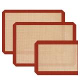 Silicone Baking Mats, 3 Pack Non-Stick Mats for Baking, Silicone Baking Mats Cookie Sheet, Easy Clean and Reusable Oven Baking Sheet for Making Cookies, Macaroons, Bread
