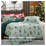 Bedsure Christmas Duvet Cover Queen - Holiday Bedding Collection with Christmas Tree and Reindeer Pattern, Includes 1 Duvet Cover and 2 Pillow Shams (Queen, Christmas Tree and Reindeer)
