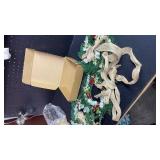 Hotop 4 Set Mini Wreaths for Kitchen Cabinet 12 Inch Small Christmas Wreath with Burlap Ribbon Red Berry and Eucalyptus Leaves for Xmas Window Front Door Fireplace Chair Farmhouse Hanging Decor