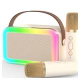 MEGUO Karaoke Machine Microphone,Fun Toys Christmas Birthday Gifts for Adult Women Men Girls Kids Toddler Boys,Portable Bluetooth Speaker with 2 Wireless Microphone for Home Party Birthday