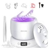 2025 Upgraded Ultrasonic Retainer Cleaner Machine,Separate Retainer Cleaner for Night Guards, Braces, Aligner, Jewelry, 4 Modes Denture Cleaner and Removable Base and Top Cover(White)