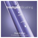 Aquasonic Icon ADA-Accepted Rechargeable Toothbrush | Magnetic Holder and Slim Travel Case | 2 Brushing Modes and Smart Timers | Gentle Micro-Vibrations (Lilac)