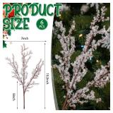 Bucherry 6 Pcs Artificial Christmas Ice Picks Decorative 14 Inch Iced Winter Stems Frosted Twig Branches for Xmas Wreaths Christmas Tree Home Table Decor Party Supplies