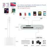 SZHAIYIJIN SD Card Reader for iPhone, Memory Card Reader with USB Camera Adapter Plug and Play Trail Game Camera Viewer Supports SD and TF Card MicroSD Card Adapter for iPad No App Required