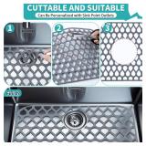 Dunkive 3 Pack Sink Mat and Sink Saddle Set, Sink Protectors for Kitchen Sink, Non Slip Silicone Sink Mat Dishwasher Safe, Protect Double Sink from Stains, Damage, Scratches (Cuttable)