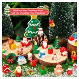 50Pcs Christmas Miniature Figurines 50 Style Christmas Mini Resin Crafts to Hide Tiny Small Santa Snowman Xmas Tree Reindeer Figurines for Xmas Stocking Goodie Bag Fillers Winter Party Dollhouse Decor