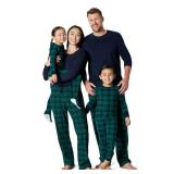 Amazon Essentials Womenfts Matching Holiday Family Pajama Sets, Dark Emerald Green Navy Plaid, X-Large