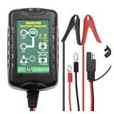 6V 12V Battery Charger 1.5A Automatic Battery maintainer trickle Battery Charger Smart Float Charger for auto car Motorcycle Lawn Mower Boat Motorcycle Snowmobile