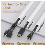 ZhiYo Cord Hider for One Wire, 102in Cable Hider Concealer, Paintable Wall Wire Covers, PVC Cable Management Raceway for A Thick Extension Cord, 6 x L17in W0.59 H0.4in, White