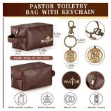 Roshtia 3 Pcs Christian Gifts for Men 20 oz Stainless Steel Tumbler with Lid and Straw Leather Toiletry Bag Inspirational Keychain Religious Gifts for Dad Husband Coworker
