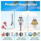 Funmit 42002-0024S Stack Flue Sensor 42001-0063S High Limit Switch and 42001-0053S Heater Thermistor Spa Hearters Replacement for Pentair