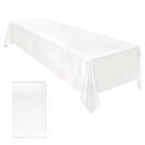 Ruisita Satin Party Tablecloth Table Cover 58 x 102 Inches Wedding Rectangle Bright Silk Tablecloth Table Cover Smooth Fabric Tablecloth Table Decor for Wedding Banquet Table Decoration, White