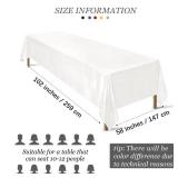 Ruisita Satin Party Tablecloth Table Cover 58 x 102 Inches Wedding Rectangle Bright Silk Tablecloth Table Cover Smooth Fabric Tablecloth Table Decor for Wedding Banquet Table Decoration, White