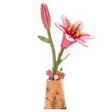 Rowood Wooden Flower Kit,DIY Artifical Flower Building Set Craft Kit for Adults,Motherfts Day/Valentinefts Day for Mom/Women/Grandma-Pink Lily