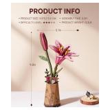 Rowood Wooden Flower Kit,DIY Artifical Flower Building Set Craft Kit for Adults,Motherfts Day/Valentinefts Day for Mom/Women/Grandma-Pink Lily
