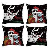 FARMNALL Christmas Pillow Covers 18x18 Set of 4 Merry Christmas Xmas Winter Holiday Decorations and Supplies for Home Sofa Couch