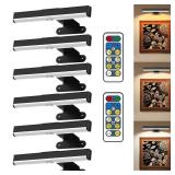 6Pack Wireless Picture Light for Wall Battery Operated Wall Sconces with Remote 3 Lighting LED Painting Light TimerandDimmable Art Display Lights for Picture Gallery Posters Living Room Home Decor