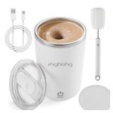 HGHOHG Self Stirring Coffee Mug, 2025 New Automatic Magnetic Stirring Cup, 12Oz, Rechargeable Electric Mixing Cup for Coffee, Milk, Tea,Portable For Travel, Office,School, Gym And Gift (White)