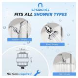 SR SUN RISE 20-Stage Shower Filter-Shower Head Filter for Hard Water, with 1 Replaceable Cartridges, High Output Shower Water Filter for Removing Chlorine and fluoride, Polished Chrome