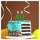 Frienda Birthday Candles Cake Numeral Candles Happy Birthday Cake Candles Topper Decoration for Birthday Wedding Anniversary Celebration Supplies(Green,40th)