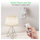 Remote Control Outlet, TESSAN Wireless Electrical Plug Switch for Lights, Lamps, Fans, 100ft RF Range, 1200W (1 Remote + 1 Outlet)