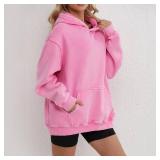 FAIABLE Womens Oversized Acid Wash Hoodie Unisex Heavyweight Cotton Hoodies Fleece Vintage Washed Distress Sweatshirt Women Men Couples Streetwear College Casual Fall Winter Autumn 2026 Light Pink S