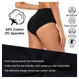 Molasus Womenfts Soft Cotton Underwear Briefs High Waisted Postpartum Panties Ladies Full Coverage Plus Size Underpants Black,XXL