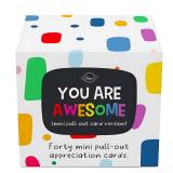 Dessie Awesome Mini Encouragement Cards - 40 Unique Cards w/Inspirational Messages, 2.5\ x 2.5\in. Employee and Teacher Appreciation Gifts in Bulkin