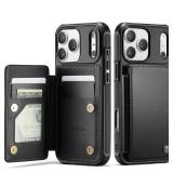 Vinich for iPhone 17 Pro Wallet Case with Card Holder, RFID Blocking Credit Slots Kickstand Shockproof Phone Cover Fit for iPhone 17 Pro 6.3\ Blackin