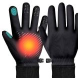 LOUXPERT Winter Waterproof Gloves for Women: Water Proof Touch Screen Gloves for Men Running Hiking, Cold Weather Touchscreen Phone Texting Warm Snow Water Resistant Thermal (Black, X-Large)