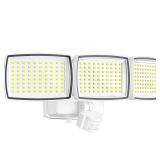 AIXPI Battery Powered Motion Sensor Outdoor Lights, 1500LM Flood Light IP65 Waterproof Security Light Motion Detector Lights Wireless for Outside, Yard White 1Pack - Retail: $27
