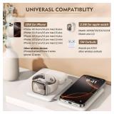 Magnetic Wireless Charger for iPhone: 3 in 1 Travel Charging Station for Apple Devices for iPhone 17 Air 16 15 14 13 12 Pro Max Plus - Foldable Charging Pad for Apple Watch Series & Airpods 4 3 2 Pro 
