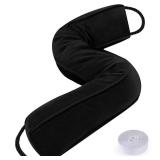 Sunolga Door Draft Stopper Blocks Hot and Cold Air with Removable Washable Cover for Bottom of Door and Window, All-Season Seal for Wind, Noise, Seal for Gaps Up to 3\", Home Essentials, 20\", Black -