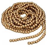 Christmas Wooden Bead Garland Wood Bead Garland Christmas Tree Decorations for Xmas Holiday Favors, 12 Feet (Gold) - Retail: $15