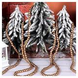 Christmas Wooden Bead Garland Wood Bead Garland Christmas Tree Decorations for Xmas Holiday Favors, 12 Feet (Gold) - Retail: $15