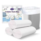 LainNeala Small Trash Bags 4 Gallon, 100 Count Small Garbage Bag Bathroom White Mini Trash Bag Trash Can Liners Unscented Small Garbage Bags for Bathroom Can - Retail: $6