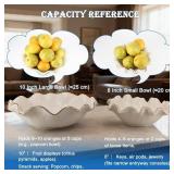 Small White Lotus Ceramic Decorative Bowl,Ruffle Lotus Leaf Decor Bowl with Gold Trim for Coffee Table Counter,Beautifully Catch All Bowl for Keys Coins near Entryways,Capacity about 2 Cups - Retail: 