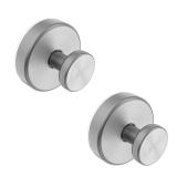 Bntuk Suction Cup Hooks for Shower, Removable Towel Hooks for Bathroom Window Glass Door Wall, Bath Robe Looafh Hook for Hanging - 2 Pack, Silver - Retail: $12