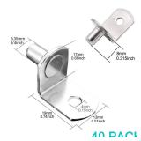 40 Pcs Shelf Support Pegs,1/4 Inch Diameter Shelf Bracket Pegs with Hole,Nickel Plated L-Shaped Clips for Kitchen & Bookcase Shelf Cabinet Furniture Closet Shelf Pins Support - Retail: $6